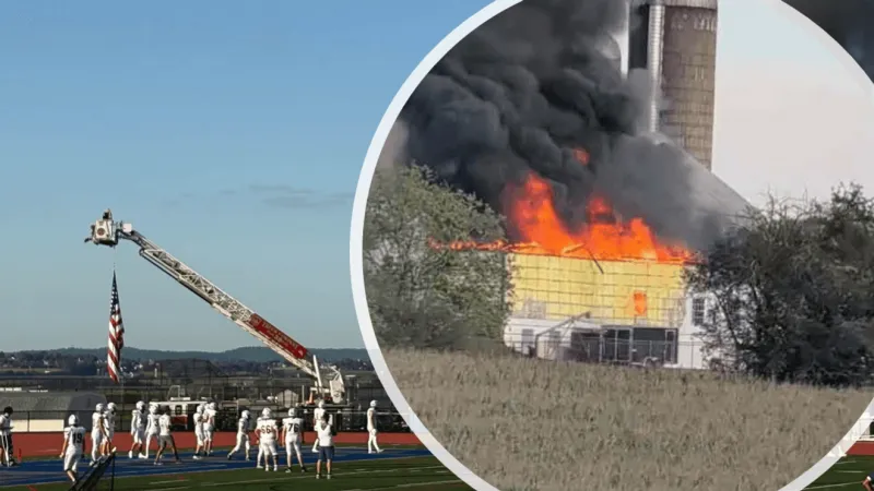 PHOTOS | Barn fire breaks out during 9/11 tribute in Lancaster County