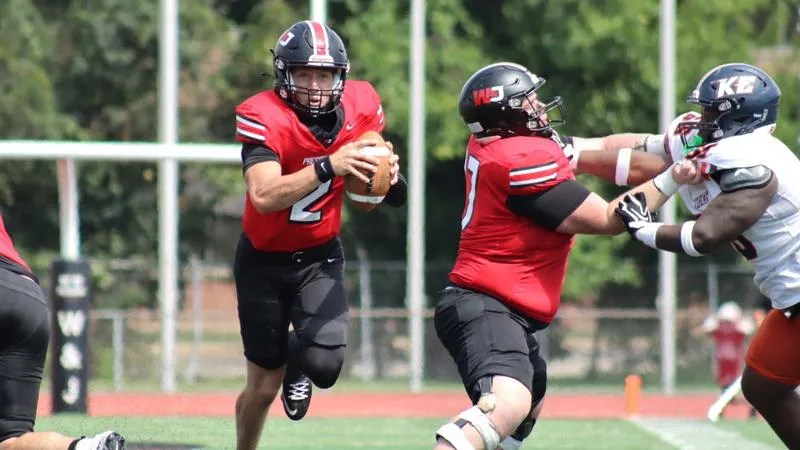 Football: Football Defeats Keystone 42-0 in Home Opener, Game Called Early Following Delay Caused by Heavy Storms