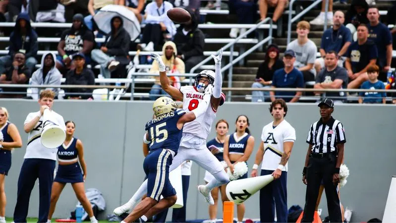 Colonials Battle Early, Fall to Akron, 45-10