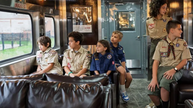 Scouts learn about locomotives during event at Gettysburg Railway