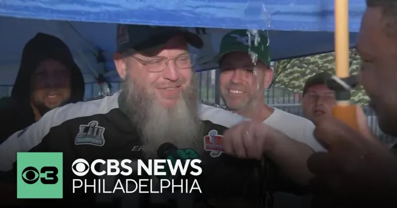 Rain didn't stop these Eagles fans from setting up their tailgate