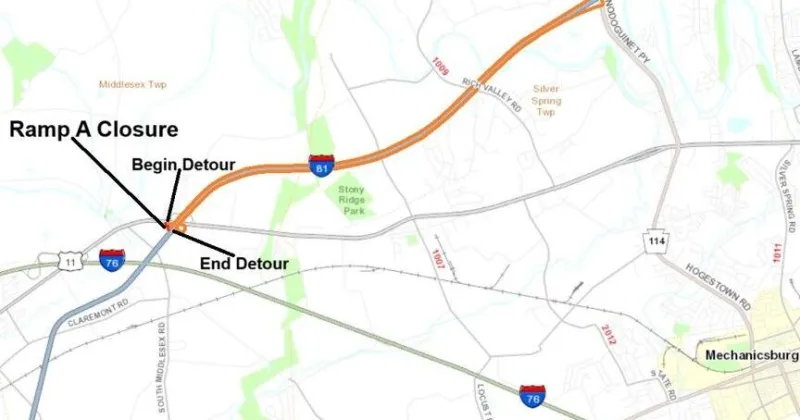 Overnight paving operations to close, detour I-81 ramps in Carlisle area