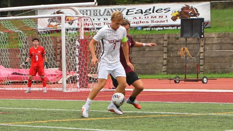Veach scores twice to lift Men's Soccer to dramatic 3-3 tie at ESU