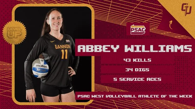 Williams Named PSAC West Volleyball Athlete of the Week