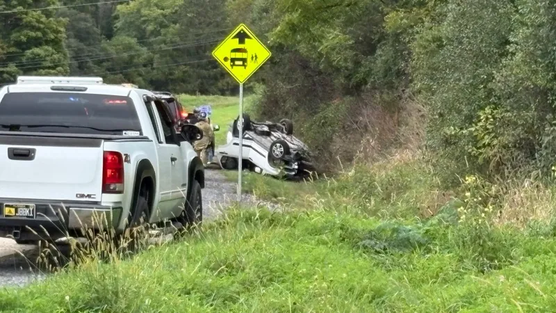 PHOTOS | Driver hurt in alleged high-speed rollover crash in Ferguson Twp.