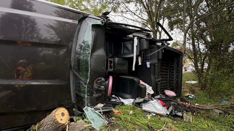 Driver injured after pickup truck overturns, crashes into tree in Adams County: officials