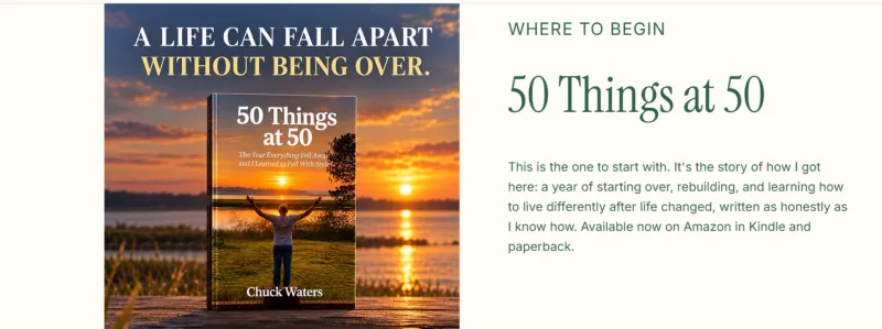 Lancaster County Author Chuck Waters Reflects on Life, Loss and Starting Again in 50 Things at 50