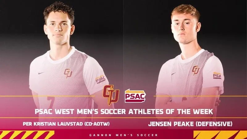 Lauvstad, Peake Earn PSAC West Men's Soccer Weekly Honors