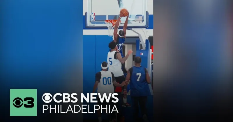 Sixers share video of LeBron James in his first practice with the team