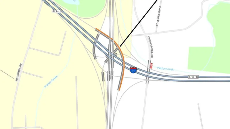 Shoulder restriction starts at I81, Route 22 interchange in Dauphin County