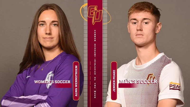 Wennstroem, Peake Named Gannon Student-Athletes of the Week