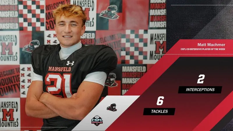 Matt Machmer Named CSFL Co-Defensive Player of the Week
