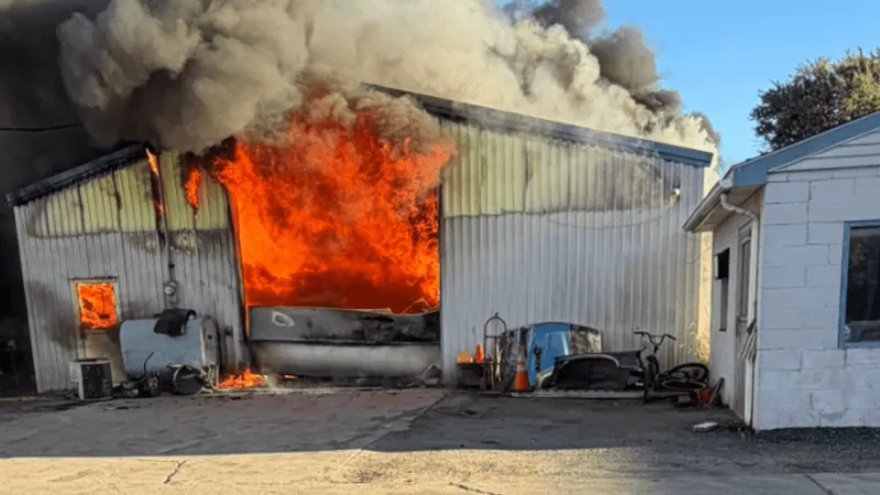 Firefighters battling 2-alarm garage blaze in York County