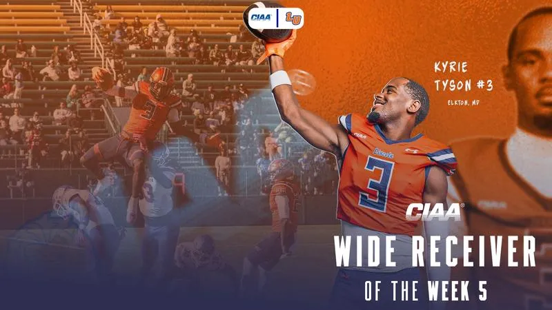 Tyson Earns CIAA Wide Receiver of the Week Honors for Third Consecutive Week
