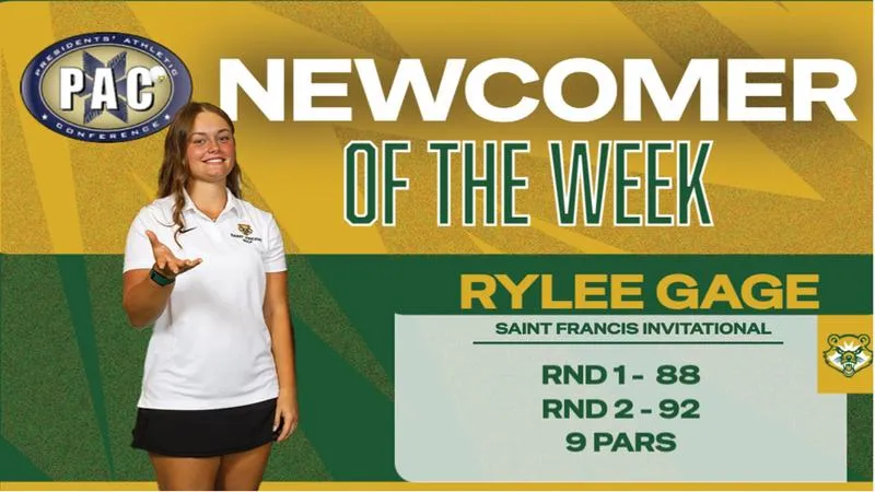 Gage named PAC Newcomer of the Week in women's golf