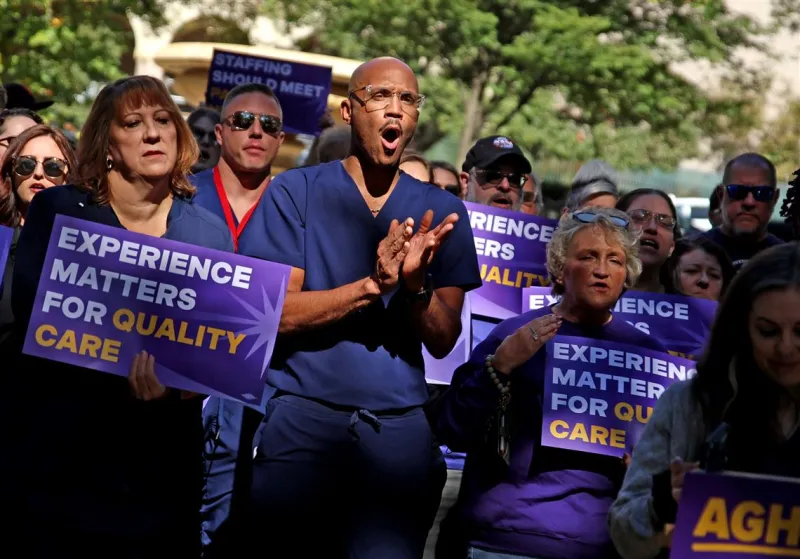 Unionized AGH nurses rally, threaten to strike this month as contract negotiations continue