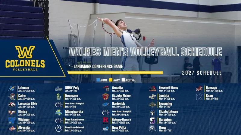 Wilkes Men's Volleyball Releases 2027 Schedule