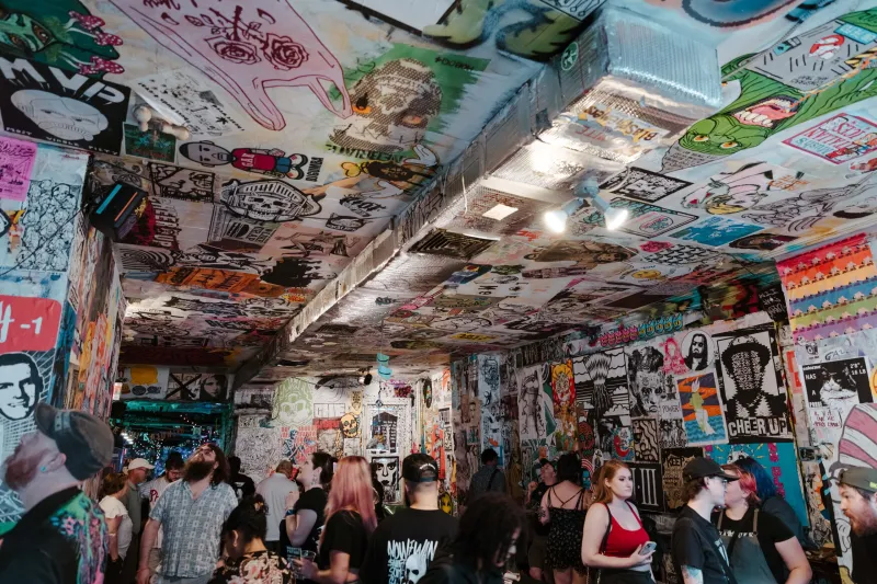 Stick around for Tattooed Mom's international wheatpaste show this weekend