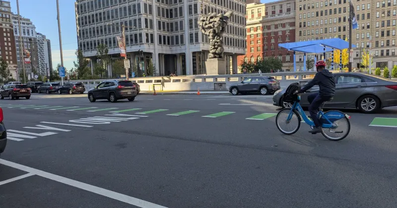 City Council makes bike lane around City Hall permanent a year after it was installed by PennDOT