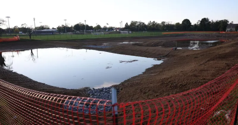 Carlisle transforms dry Orange Street stormwater basin into wet pond