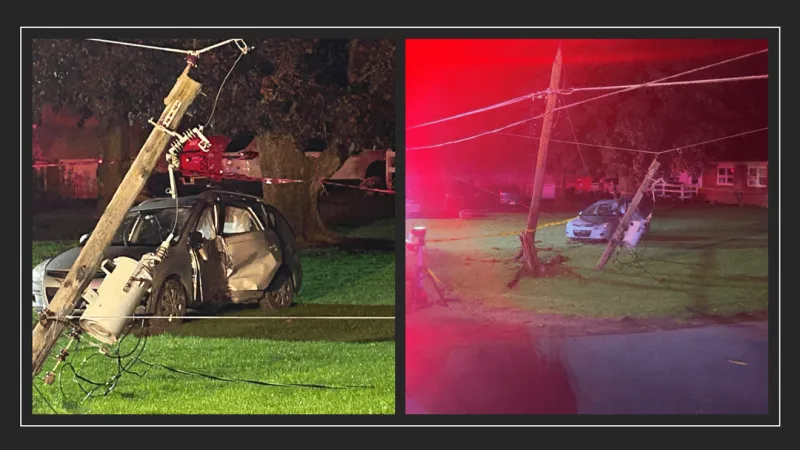 911: Two people seriously hurt when vehicle crashes into telephone pole in Walker Twp.
