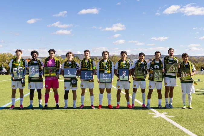 Maddock's late goal lifts men's soccer past Hiram, 2-1, on senior day