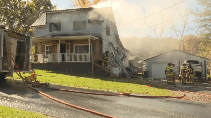 911: Firefighter injured battling Shade Township blaze