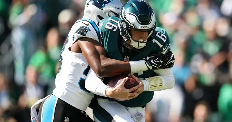 Without Hurts, injury-riddled Philadelphia Eagles lose to Carolina Panthers