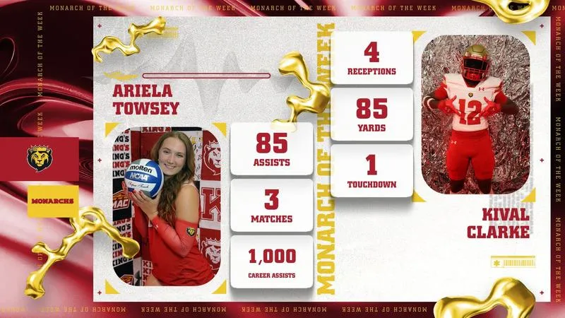 Towsey and Clarke Named Monarchs of the Week