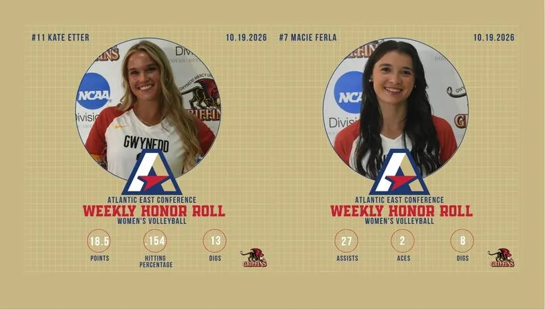 Etter and Ferla Earn AEC Women's Volleyball Weekly Honor Roll Recognition