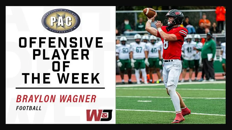Football: Wagner Named First W&J Football Offensive Player of the Week Honoree as a Freshman Since 2014