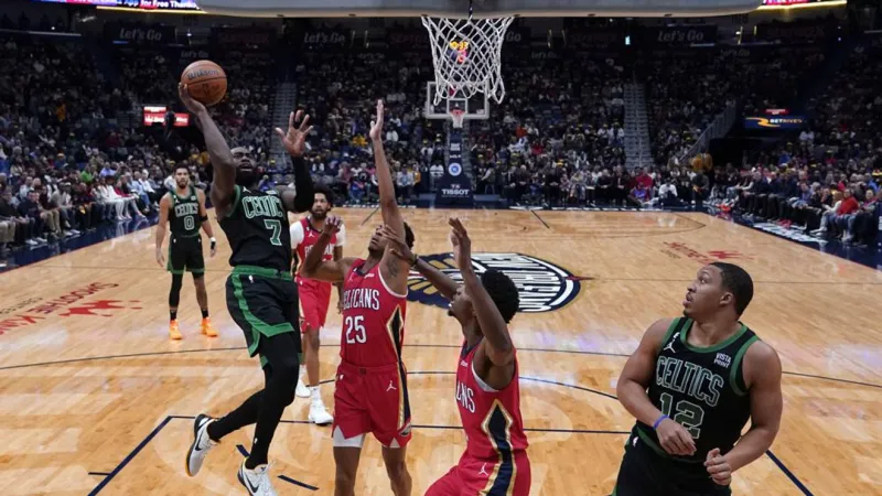 Celtics hit 20 3s, beat Pelicans 117-109 in 9th straight win