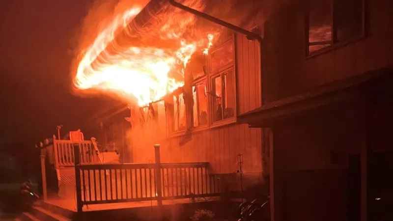 Easton family burned out of their home
