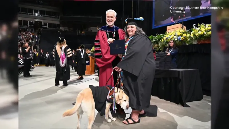 Blind Warwick woman receives college diploma alongside her guide dog