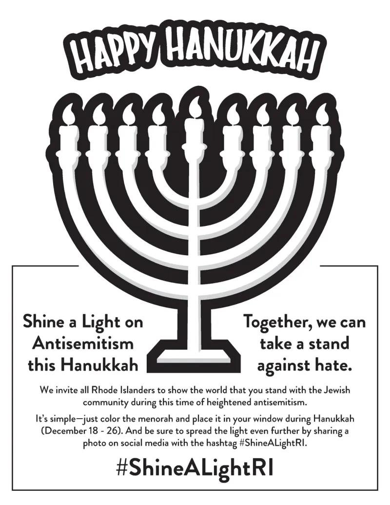 Stand up to antisemitism with a menorah window display