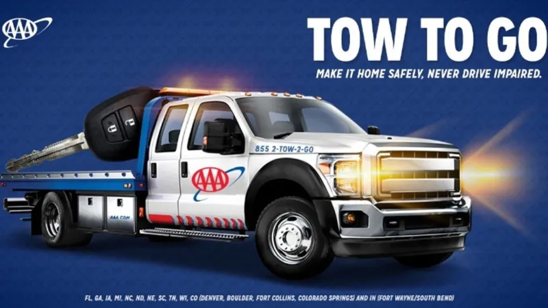 AAA activates Tow to Go Memorial Day weekend, offering free rides for impaired drivers