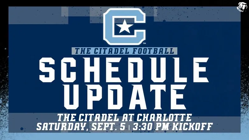 The Citadel-Charlotte Football Game Slated for 3:30 pm Kickoff