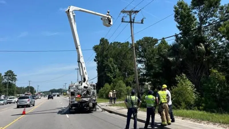 Utility pole fire blocks Conway-bound traffic