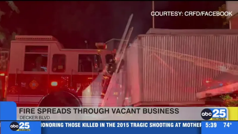 Columbia Firefighters battle blaze at vacant business