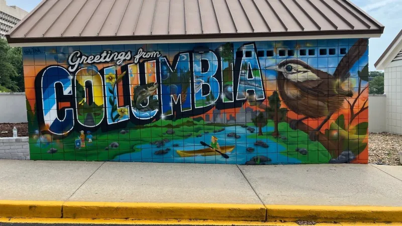 City of Columbia unveils 'Greetings From Columbia' mural at Finlay Park