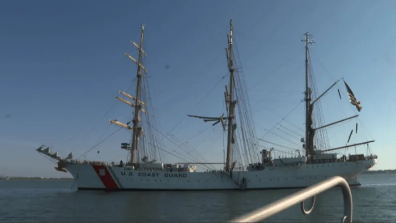 Coast Guard tall ship Eagle arrives in Charleston Harbor, bringing history to the city