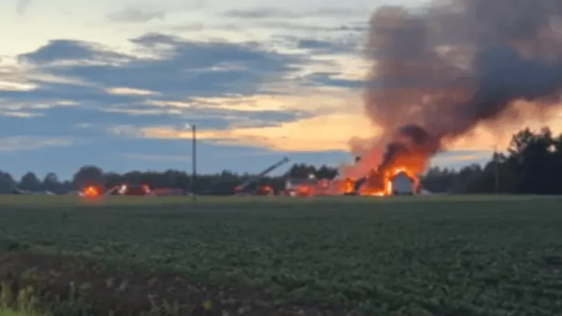 Crews battling house fire in Dillon County