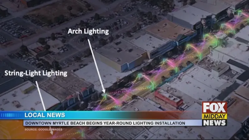 Ocean Boulevard String Lights Installation Underway