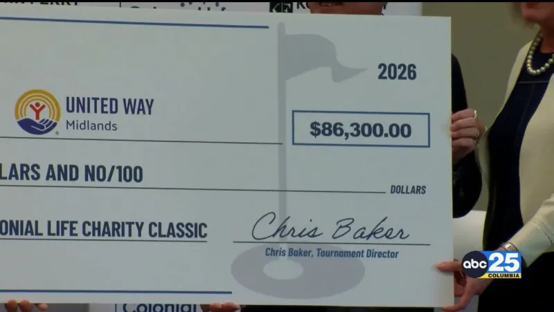 Colonial Life Charity Golf Classic presents check to United Way of the Midlands