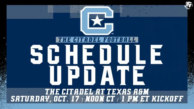 The Citadel-Texas A&M Football Slated for Noon CT / 1 pm ET Kickoff