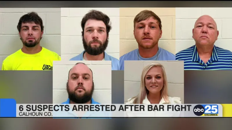 6 arrested after bar fight in Calhoun County