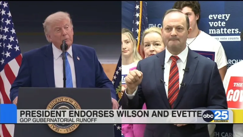 President Trump endorses Wilson, Evette for SC GOP gubernatorial runoff