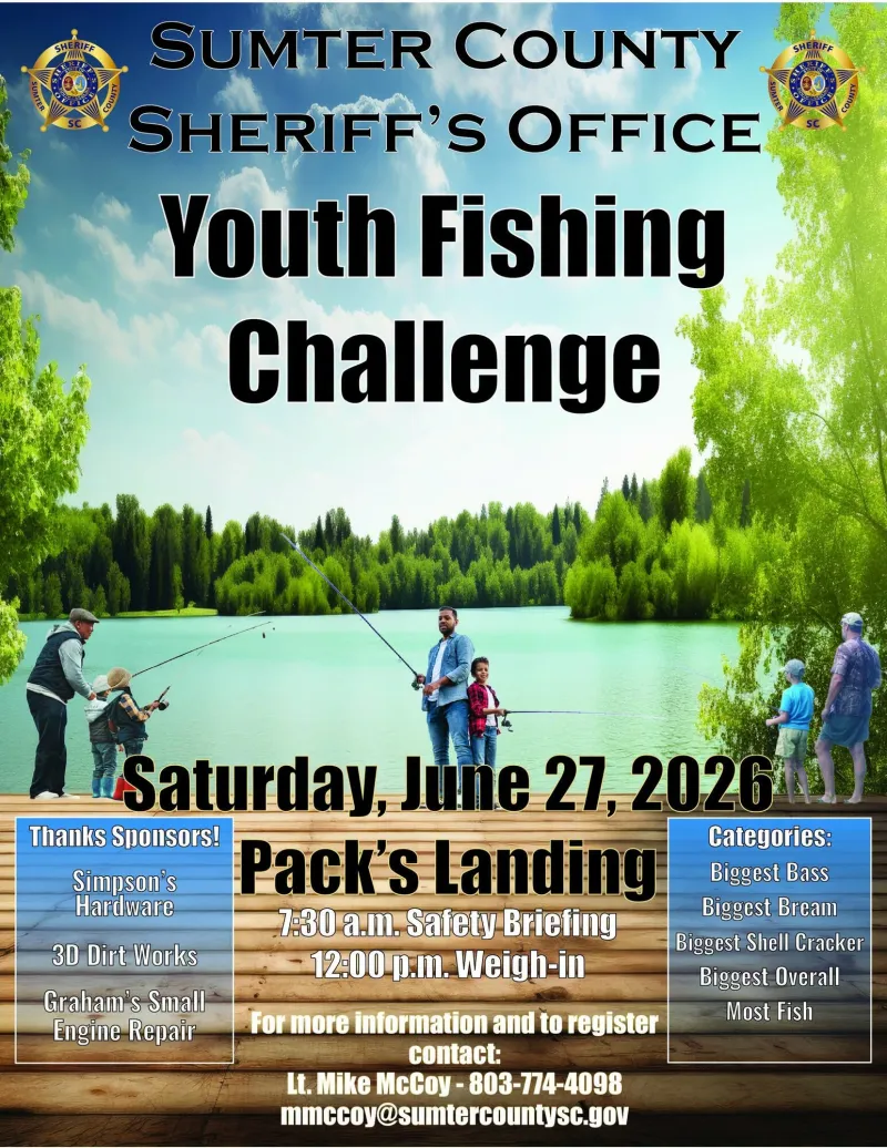 Cast your line at Sumter Sheriff's Office Youth Fishing Challenge on June 27
