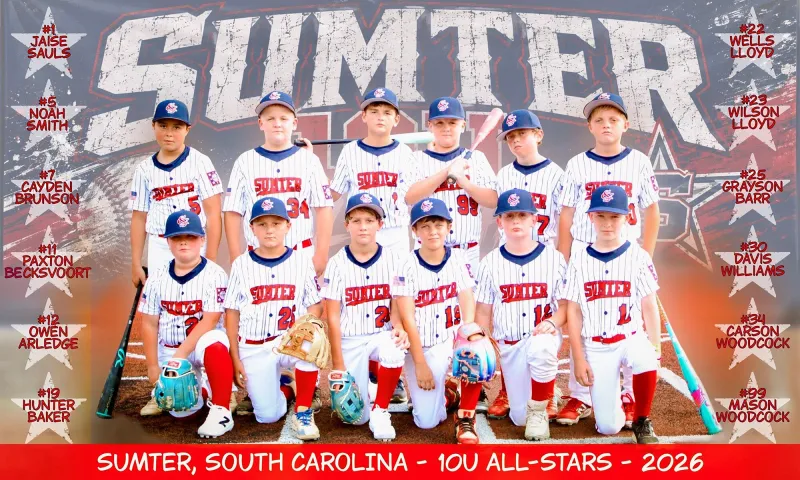 Sumter 10U All-Stars Division 1 champs move on to state tournament