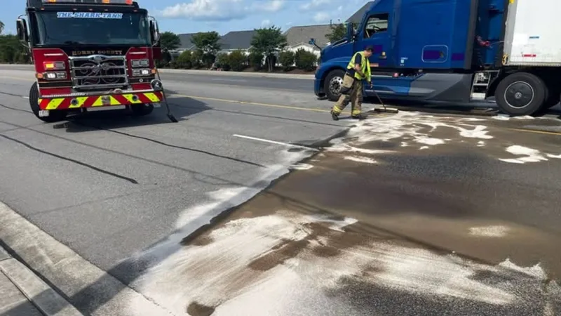 Fuel spill causes blocked off lanes on Hwy 707